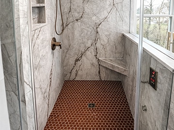 Residential kitchen and bathroom tile installation services.